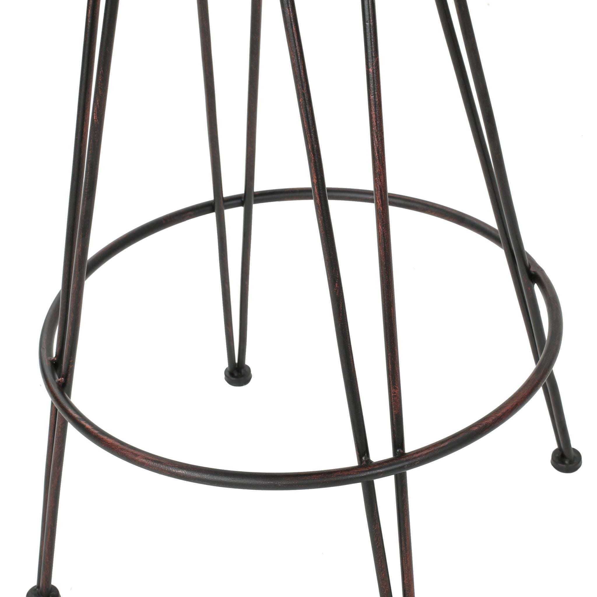 Outdoor Rattan Barstools With Black Brush Copper Iron Frame (Set of 2) - Multi Brown