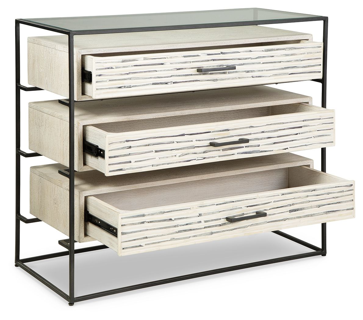 Signature Design by Ashley® Crewridge - Black / Cream - Accent Cabinet | Meri Furniture