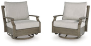 Signature Design by Ashley® Rainier Ranch - Brown / Beige - Swivel Glider Chair With Cushion | Meri Furniture
