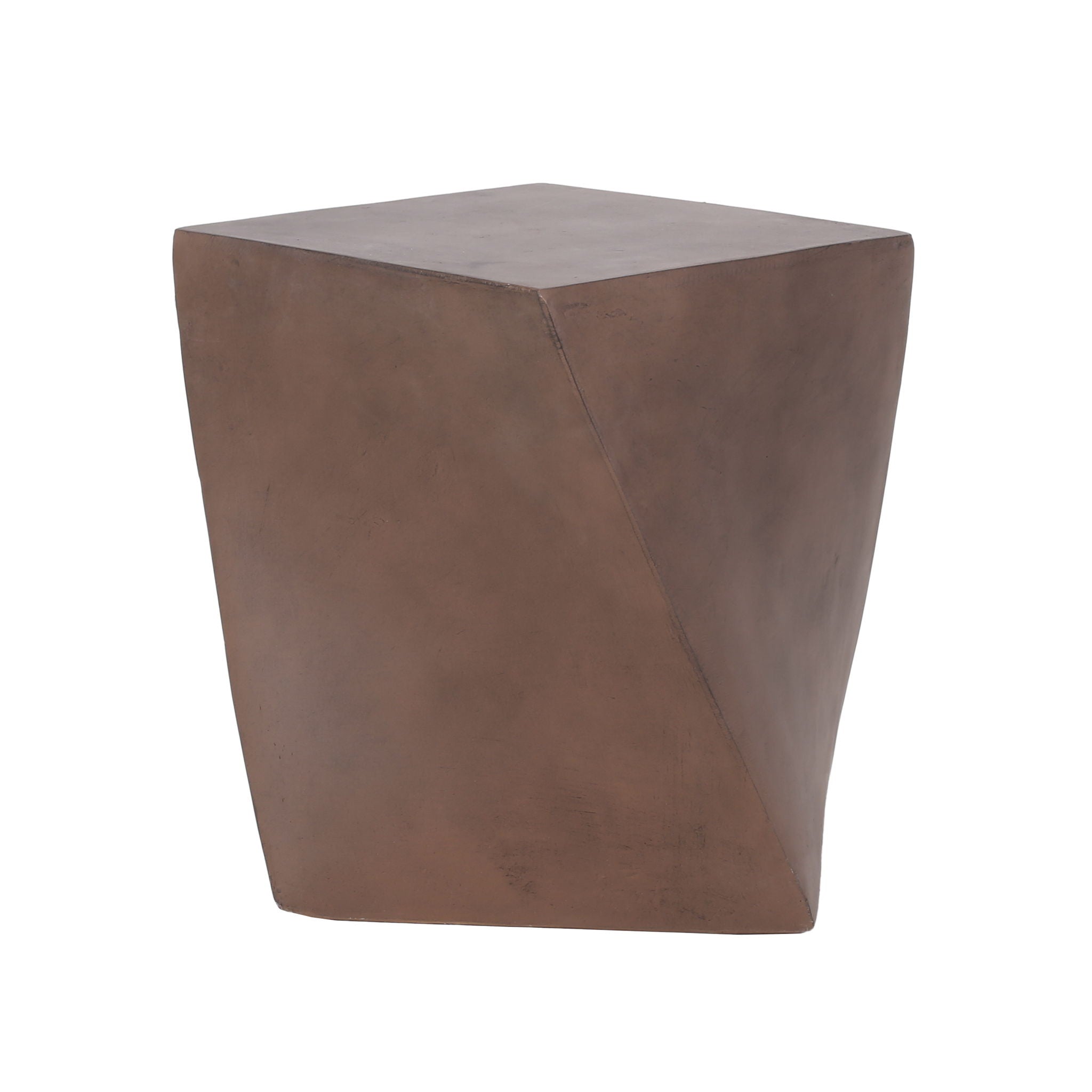 Outdoor Lightweight Concrete Side Table - Brown