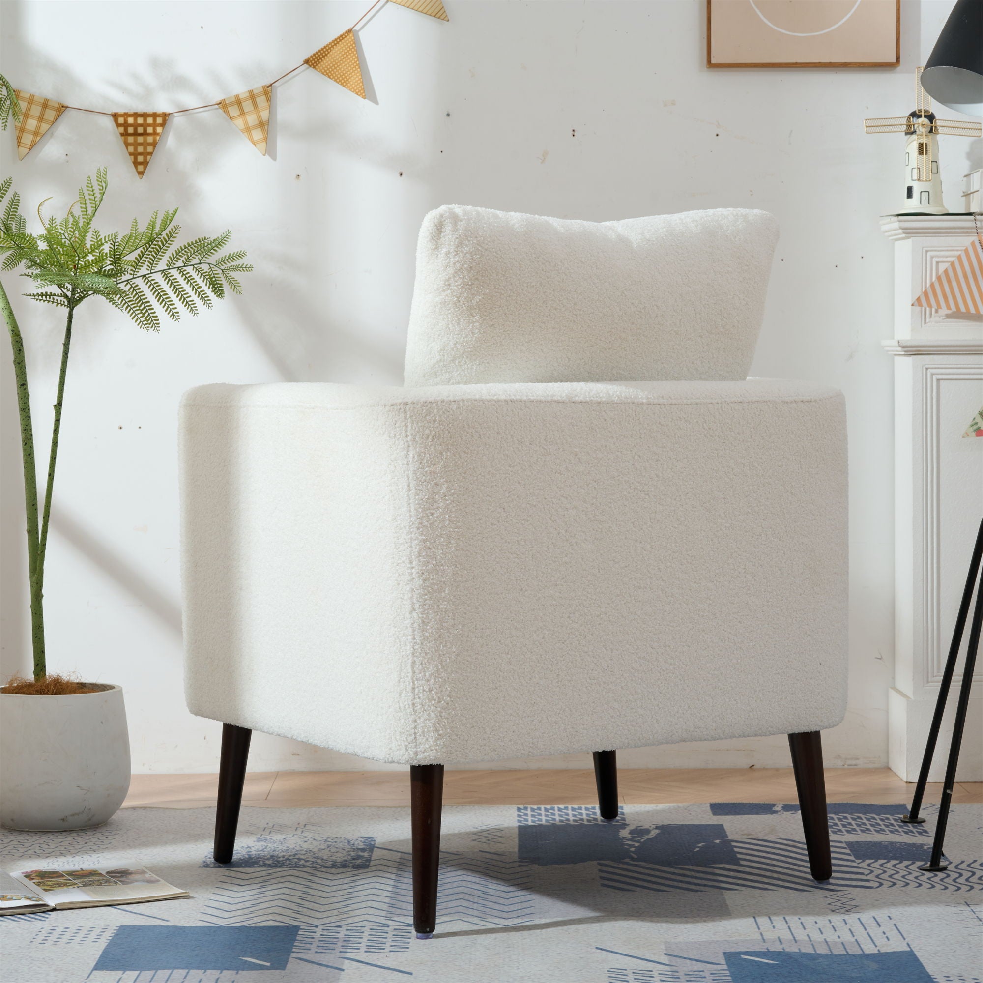 Modern Accent Upholstered Armchair With Pillow