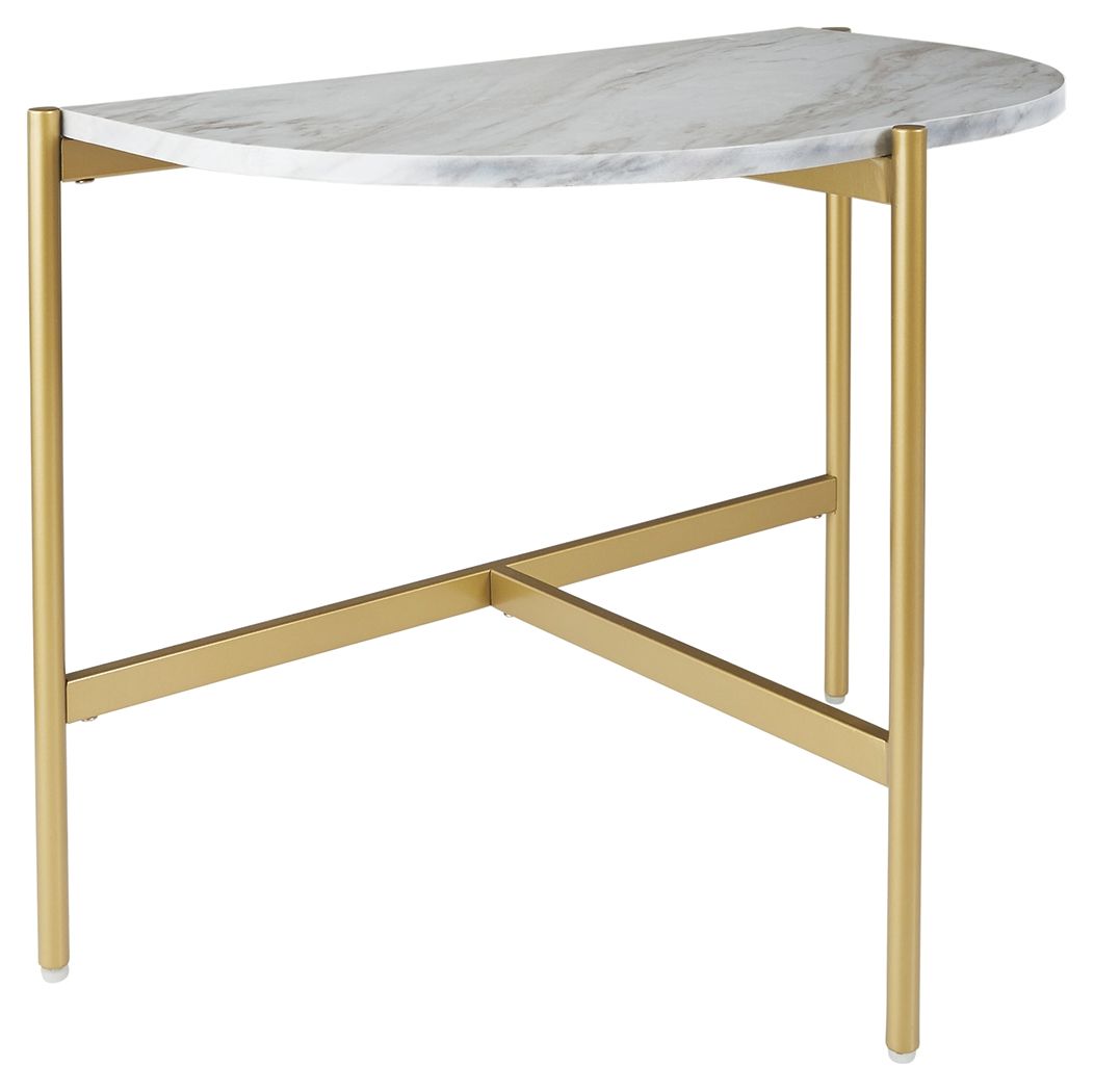 Ashley Furniture Wynora - White / Gold - Chair Side End Table | Meri Furniture