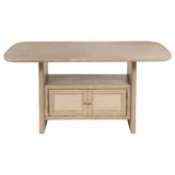 Kailani - Cane Counter Height Storage Dining Table - Beige Oak