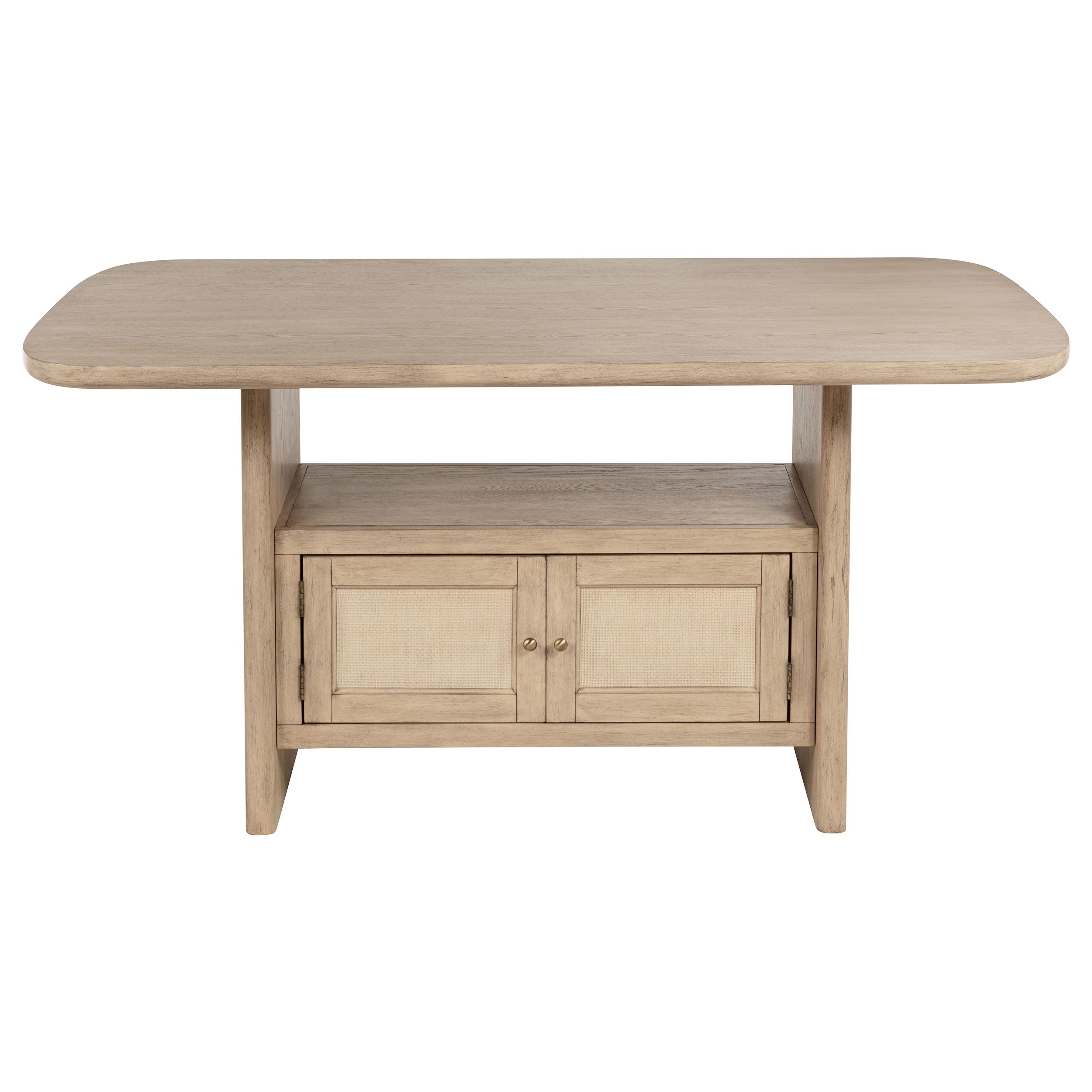 Coaster Fine Furniture Kailani - Cane Counter Height Storage Dining Table - Beige Oak | Meri Furniture
