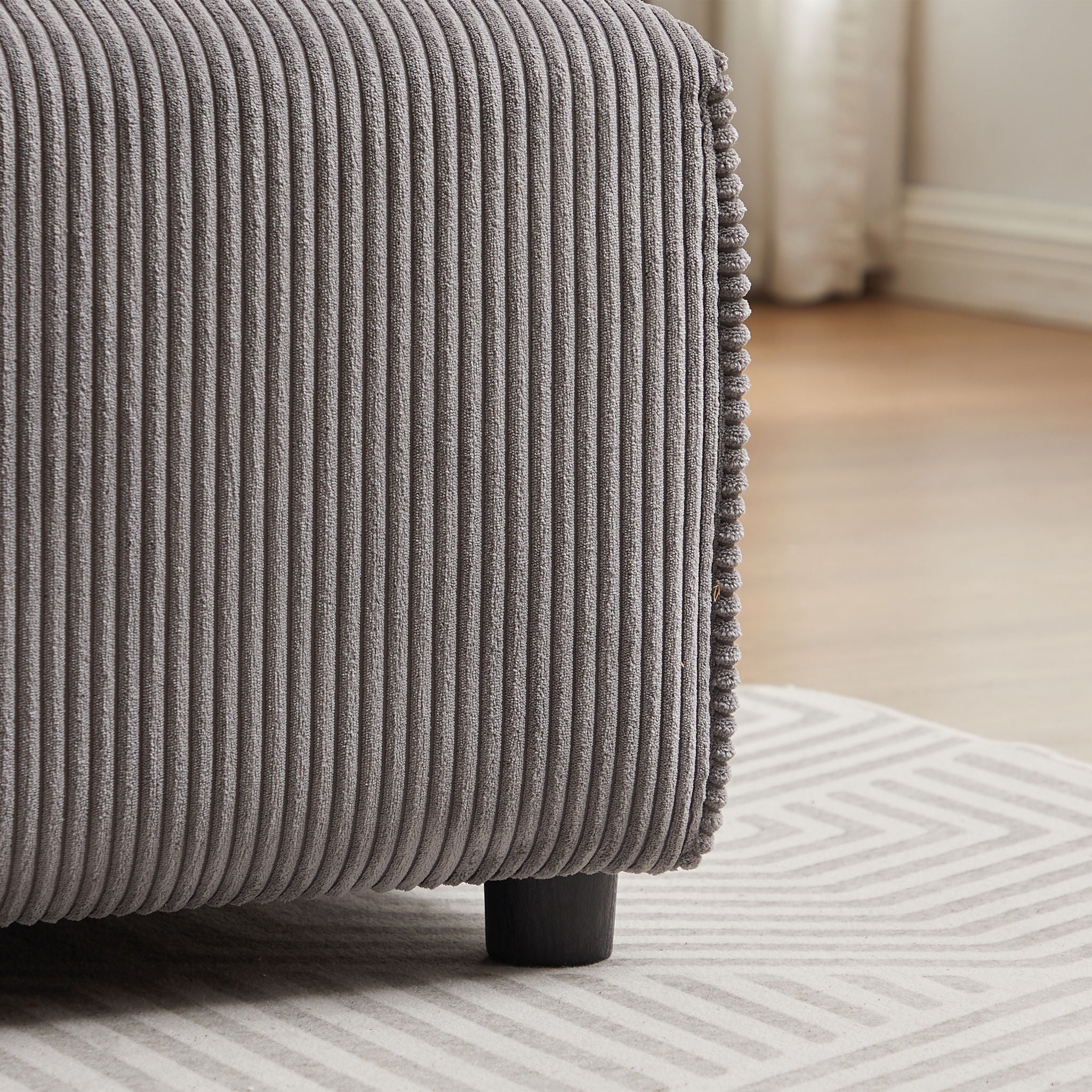 Modern Minimalist Corduroy Combination Sofa With 2 Comfort Cushions With USB & C Charging Ports