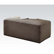 ACME Ushury - Ottoman - Gray Chenille (2-Tone) | Meri Furniture