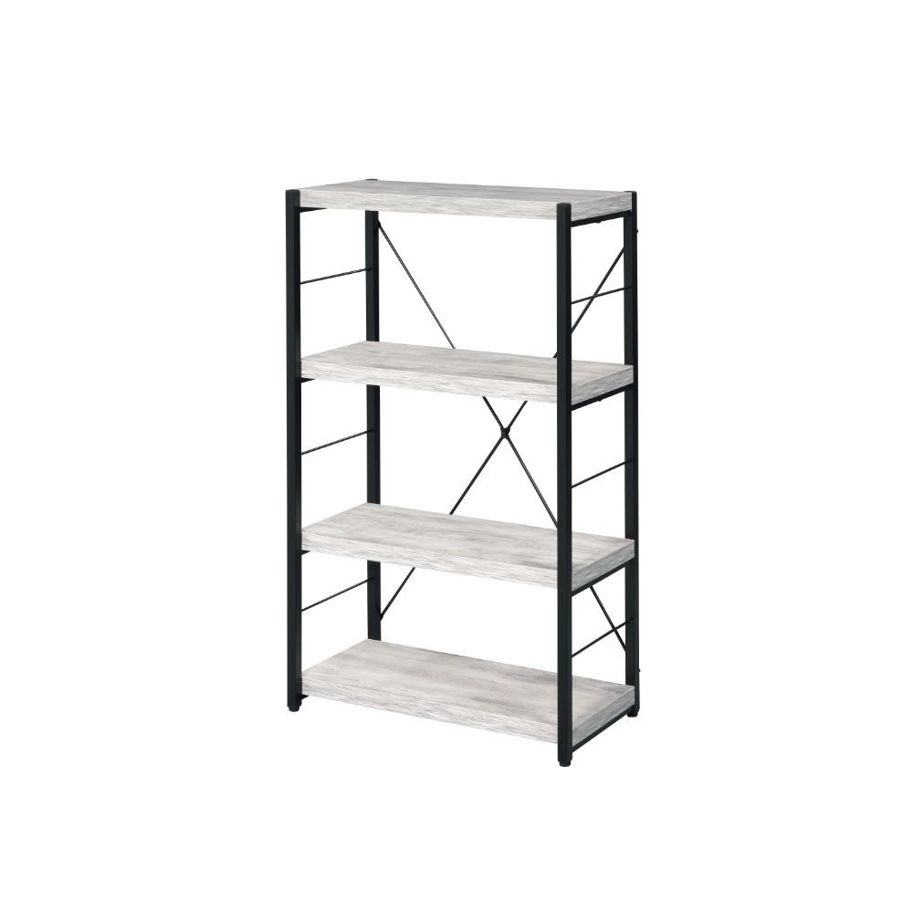 ACME Jurgen - Bookshelf - Antique White & Black | Meri Furniture