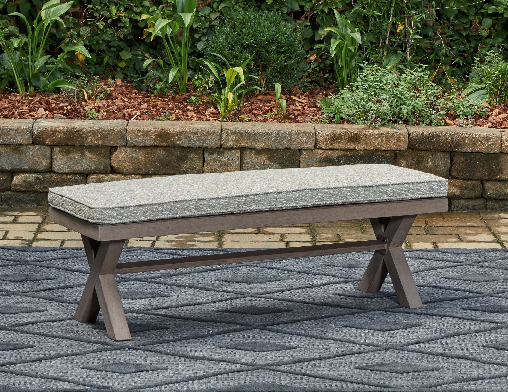 Signature Design by Ashley® Hillside Barn - Gray / Brown - Bench With Cushion | Meri Furniture
