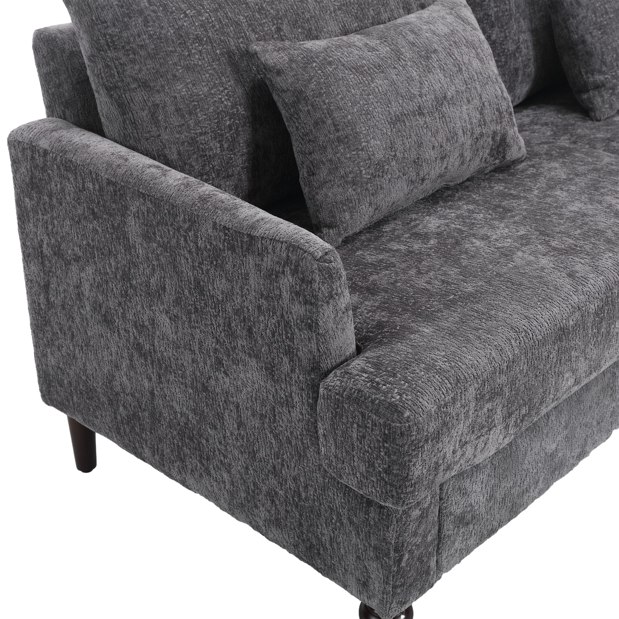 Mid Century Modern Fabric Loveseat Sofa, 2 Seat Upholstered Couch