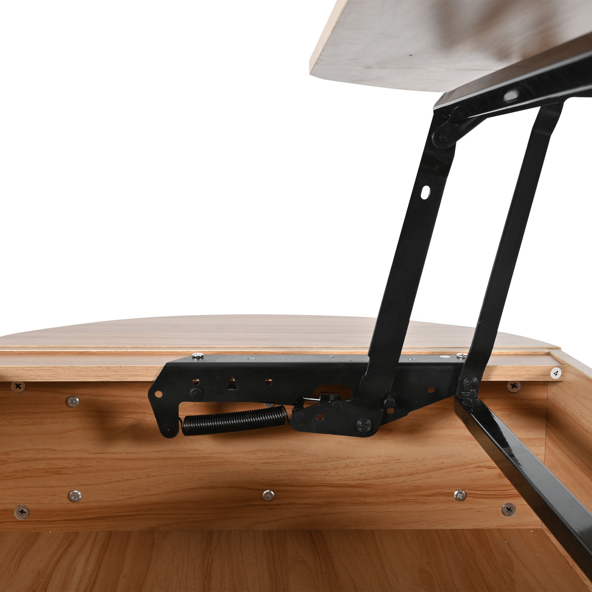 Lift Top Coffee Table With Hidden Compartment, Modern Oval Lift Tabletop For Home Living Room