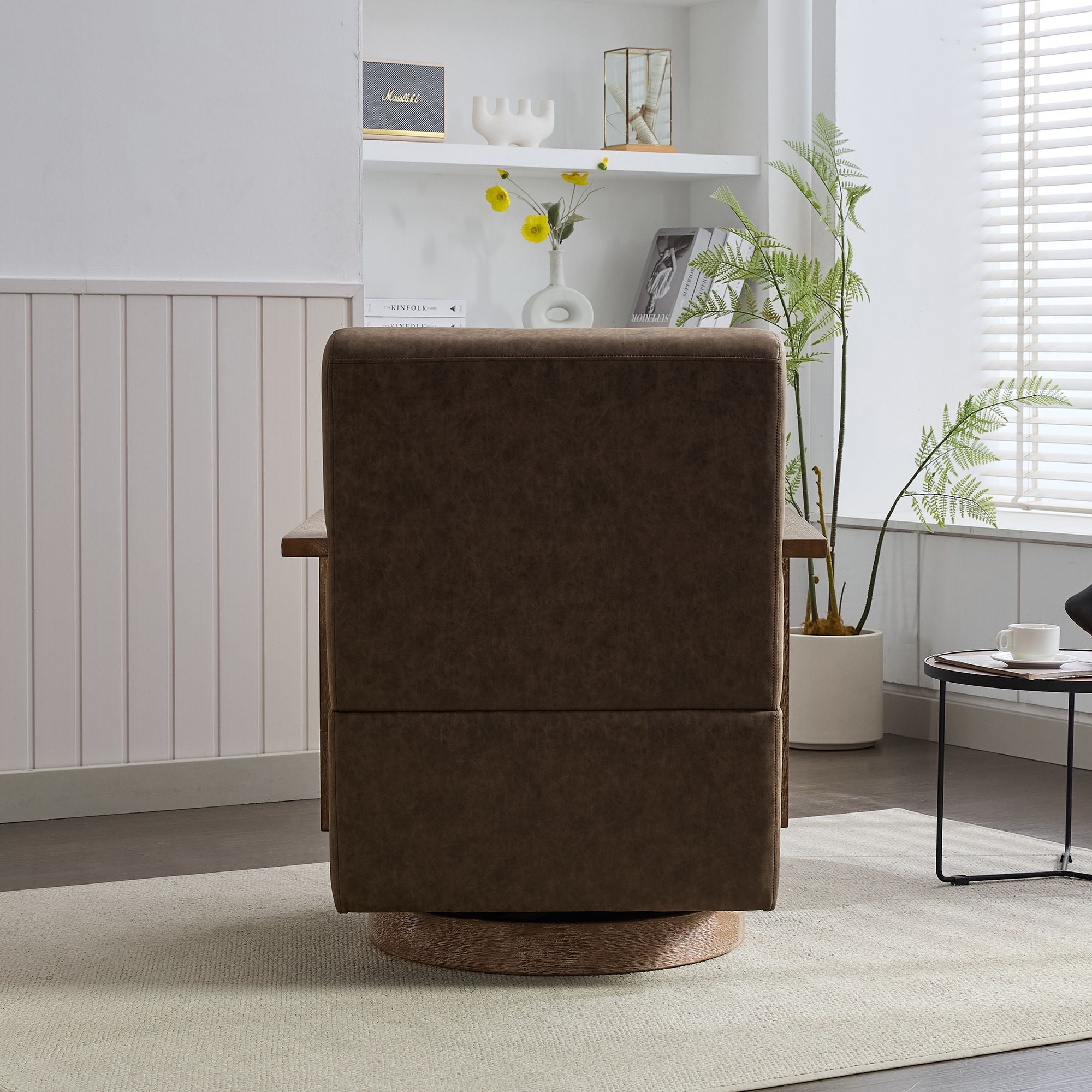 Swivel Modern Upholstered Accent Chair With Armrests