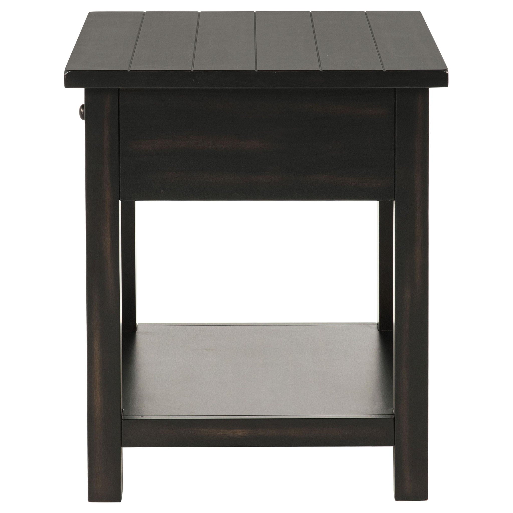 Payne 1-drawer Wood End Table with Shelf Distressed Java