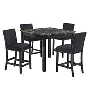 5 Piece Counter Height Dining Set With Table And Upholstered Chairs