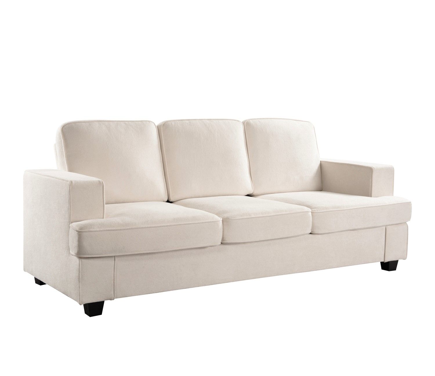 Modern Sofa, Comfortable 3 Seater Couch With Deep Seating, Loose Back Cushions, Wide Arms