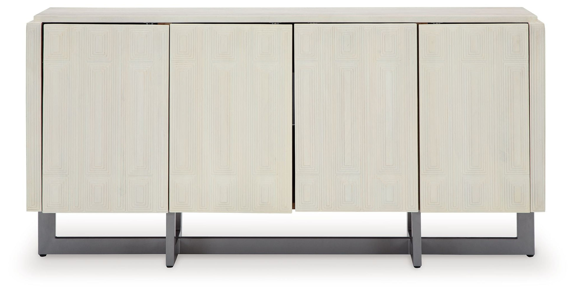 Signature Design by Ashley® Ornawel - Distressed White - Accent Cabinet | Meri Furniture