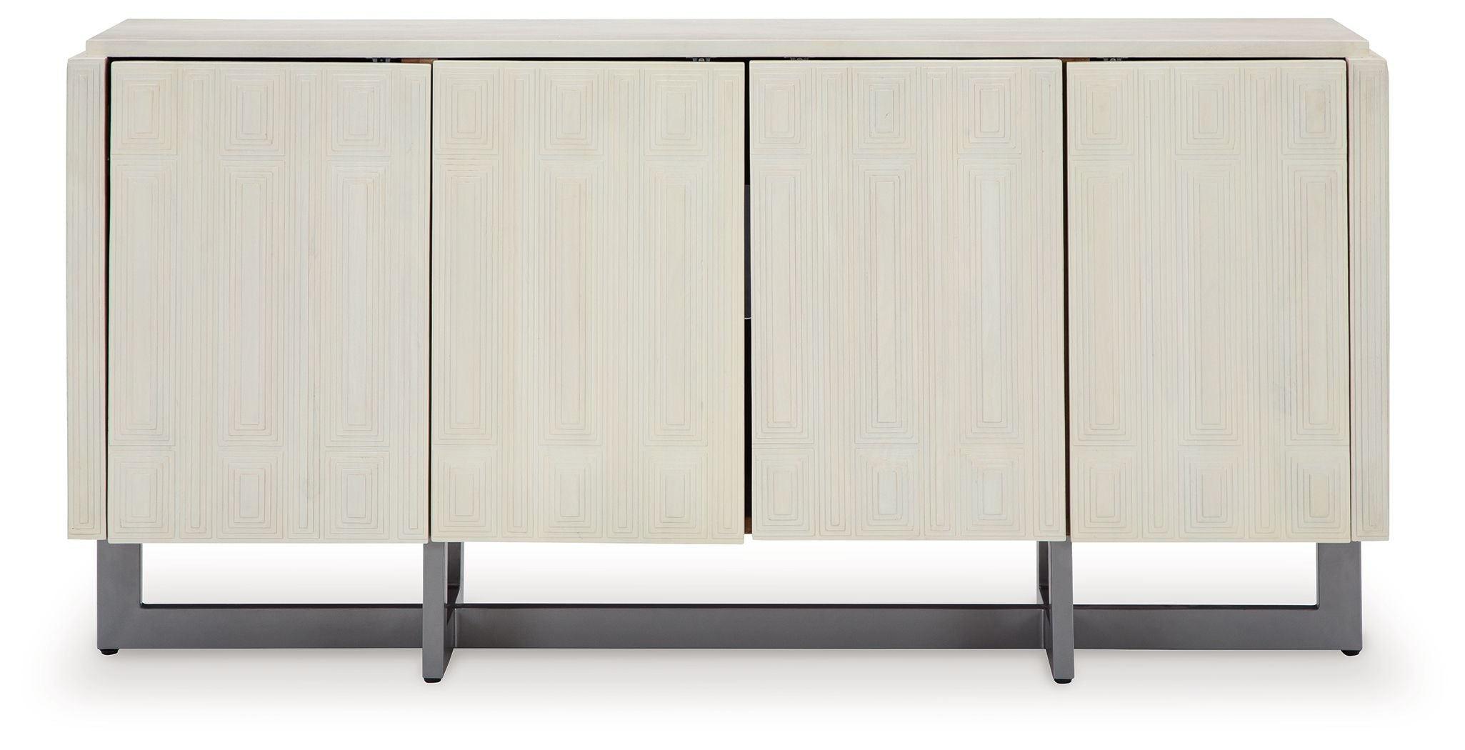 Signature Design by Ashley® Ornawel - Distressed White - Accent Cabinet | Meri Furniture