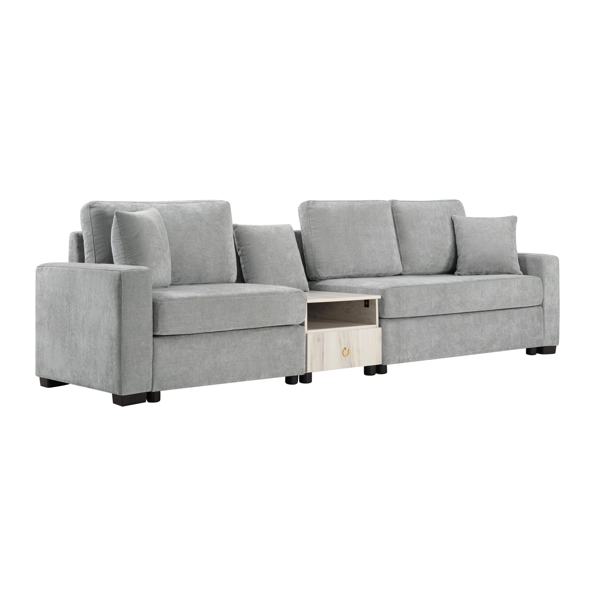 Modular Sofa Couch With Storage Armrest And Center Console