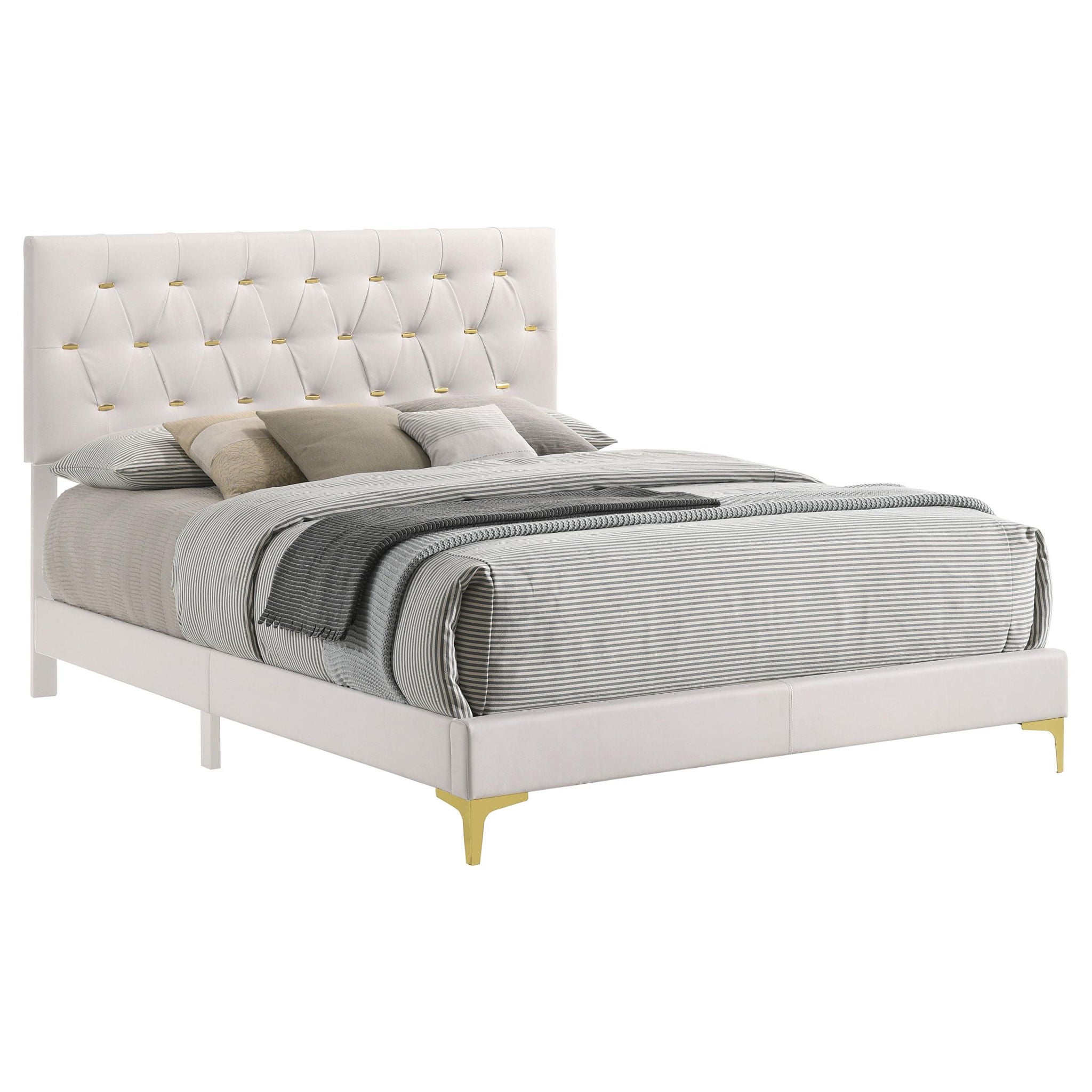 Kendall Upholstered California King Panel Bed White