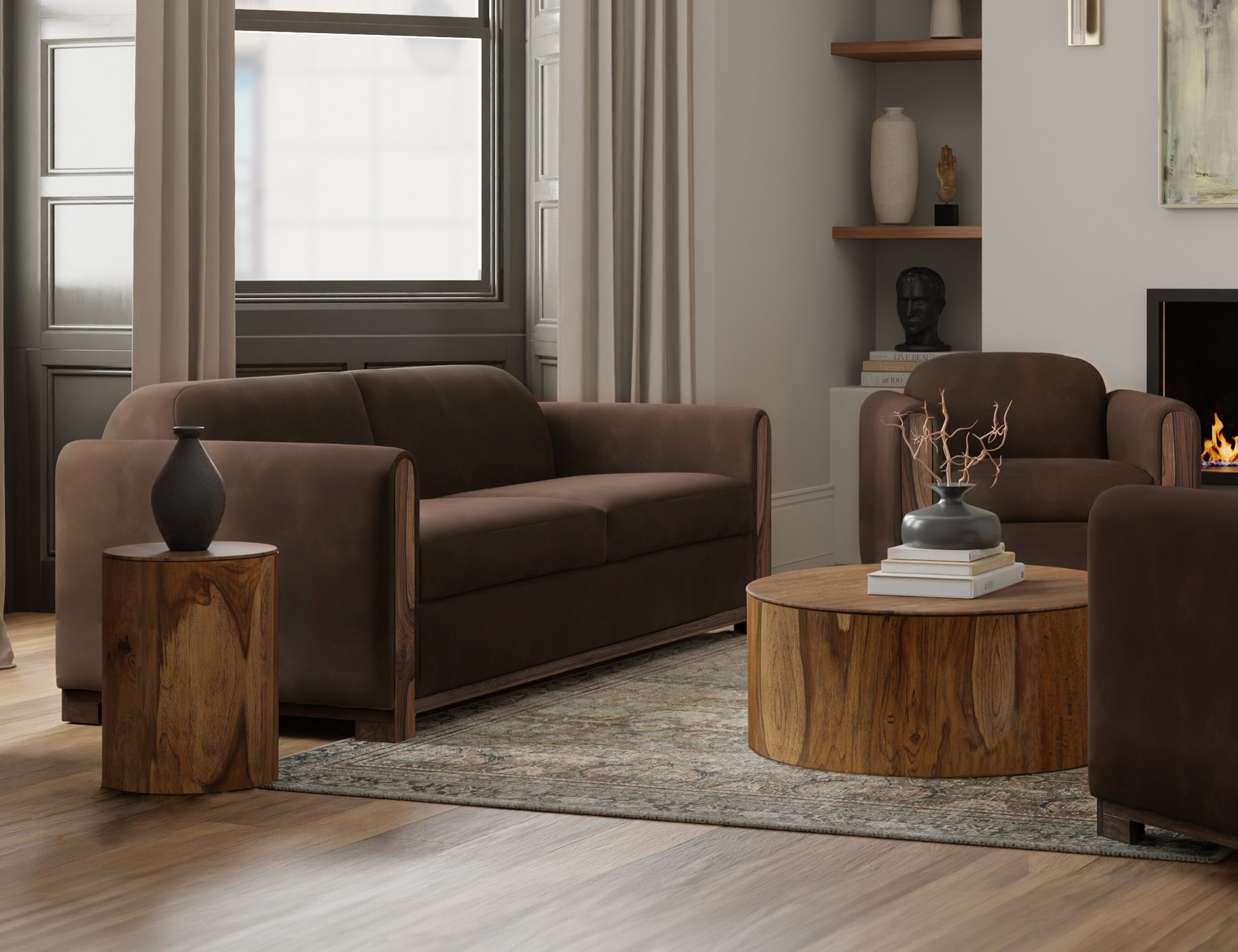 International Furniture Direct Balam - Armchair - Dark Brown | Meri Furniture
