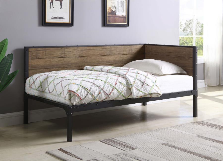 Coaster Fine Furniture Getler - Metal Twin Daybed - Weathered Chestnut | Meri Furniture