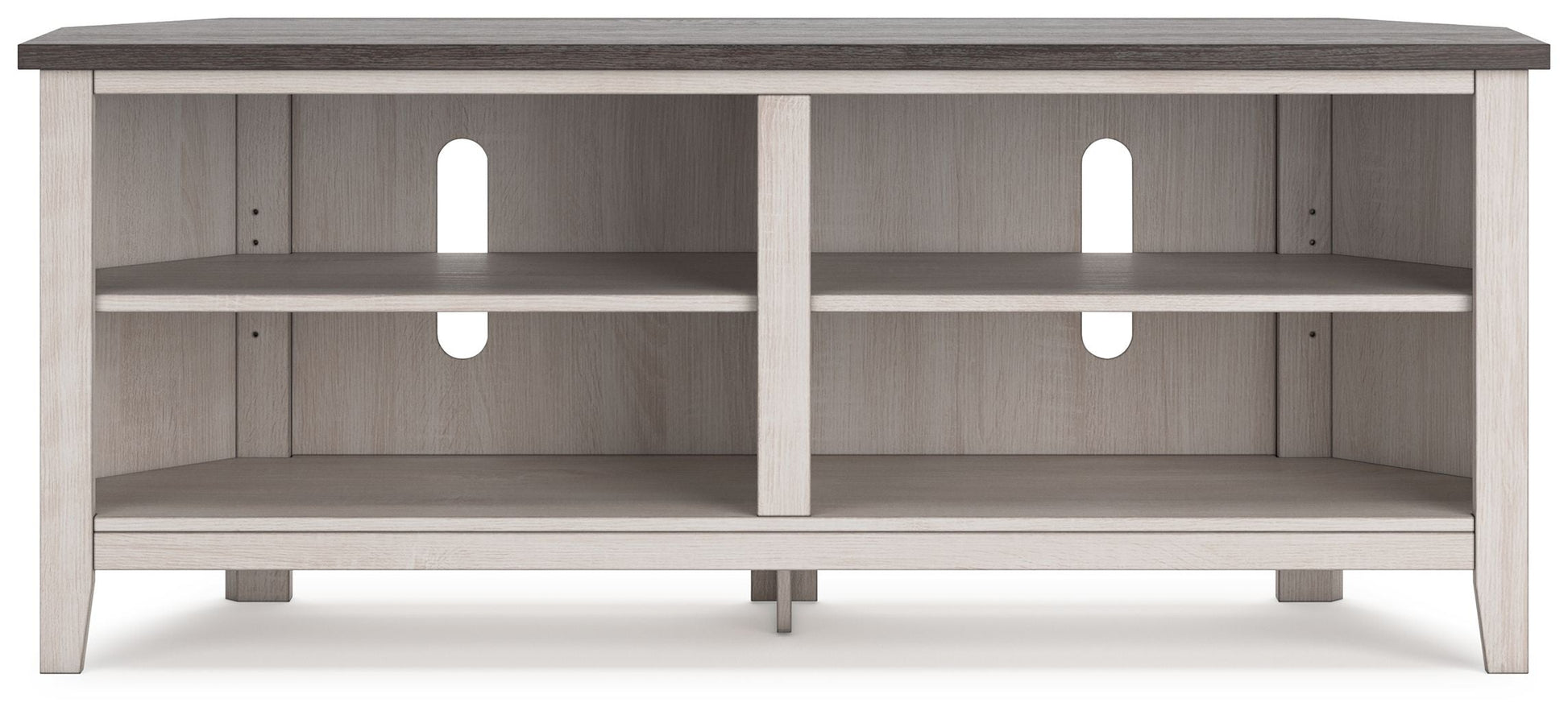 Signature Design by Ashley® Dorrinson - Two-tone - Medium Corner TV Stand | Meri Furniture