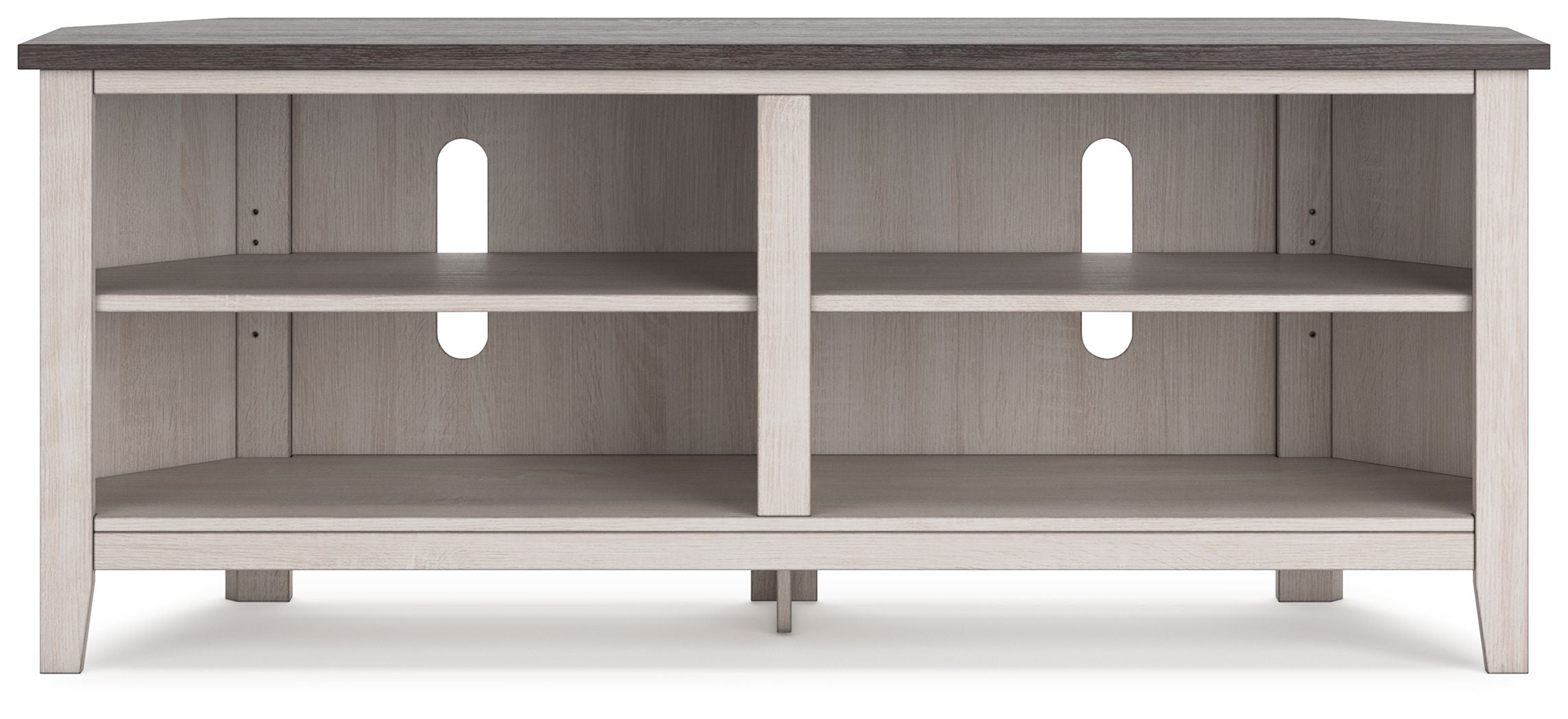 Signature Design by Ashley® Dorrinson - Two-tone - Medium Corner TV Stand | Meri Furniture