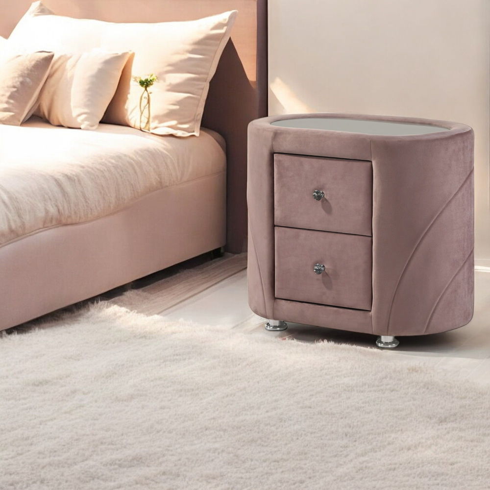 Salonia - Nightstand - Pink Velvet