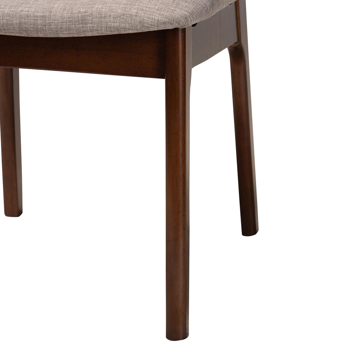 DanNon Mid-Century Modern Grey Fabric and Walnut Brown Finished Wood 7-Piece Dining Set