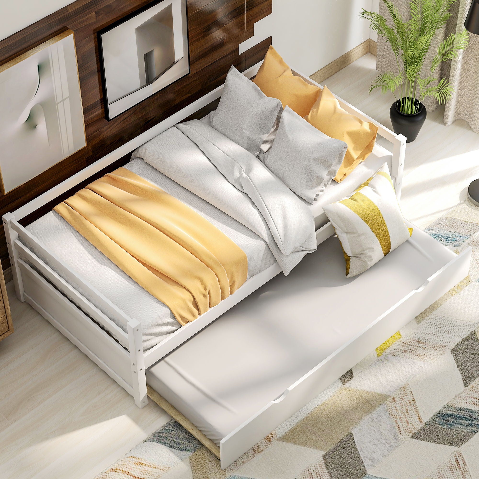 Twin Daybed With Trundle Frame Set