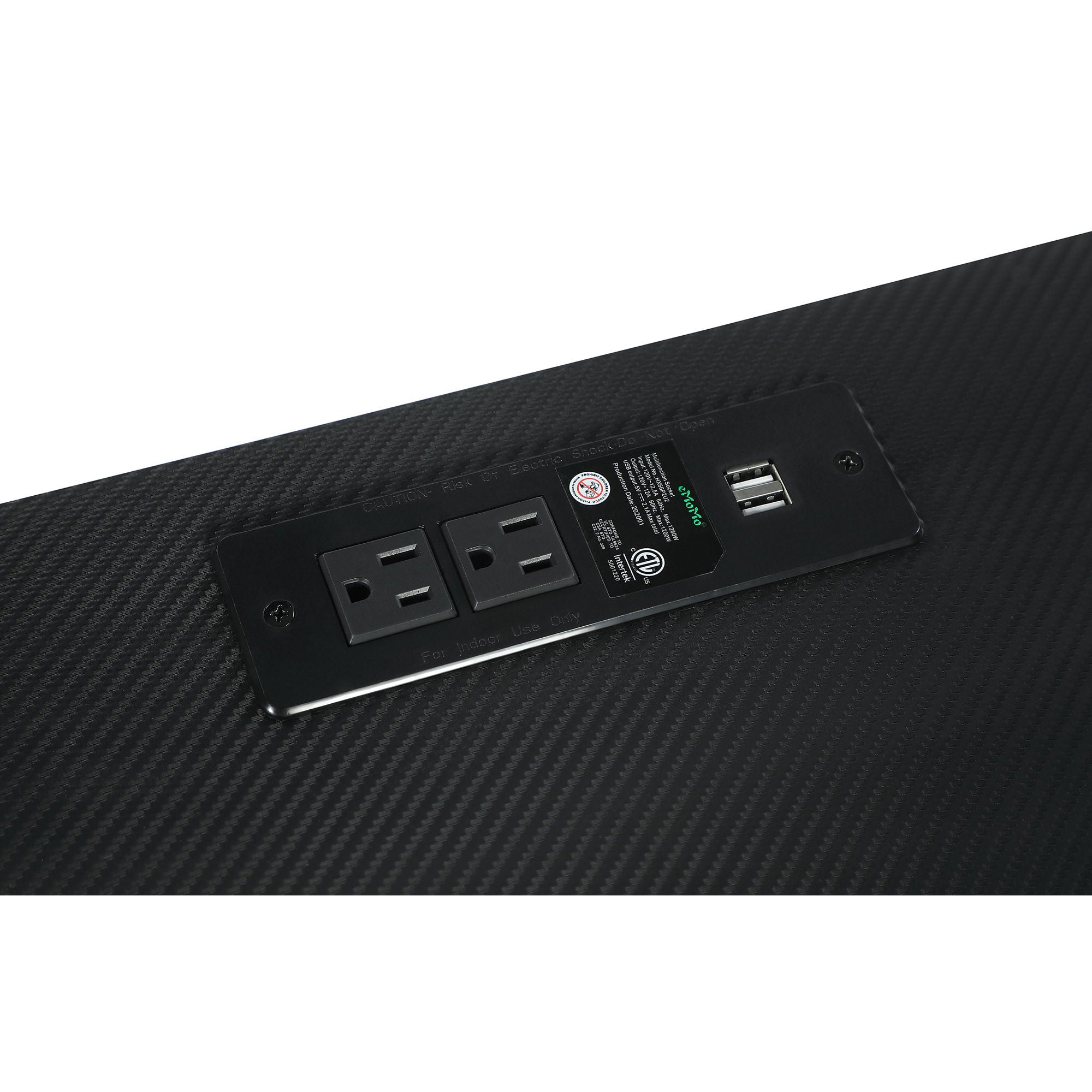 Darby - Writing Desk With USB Ports - Black