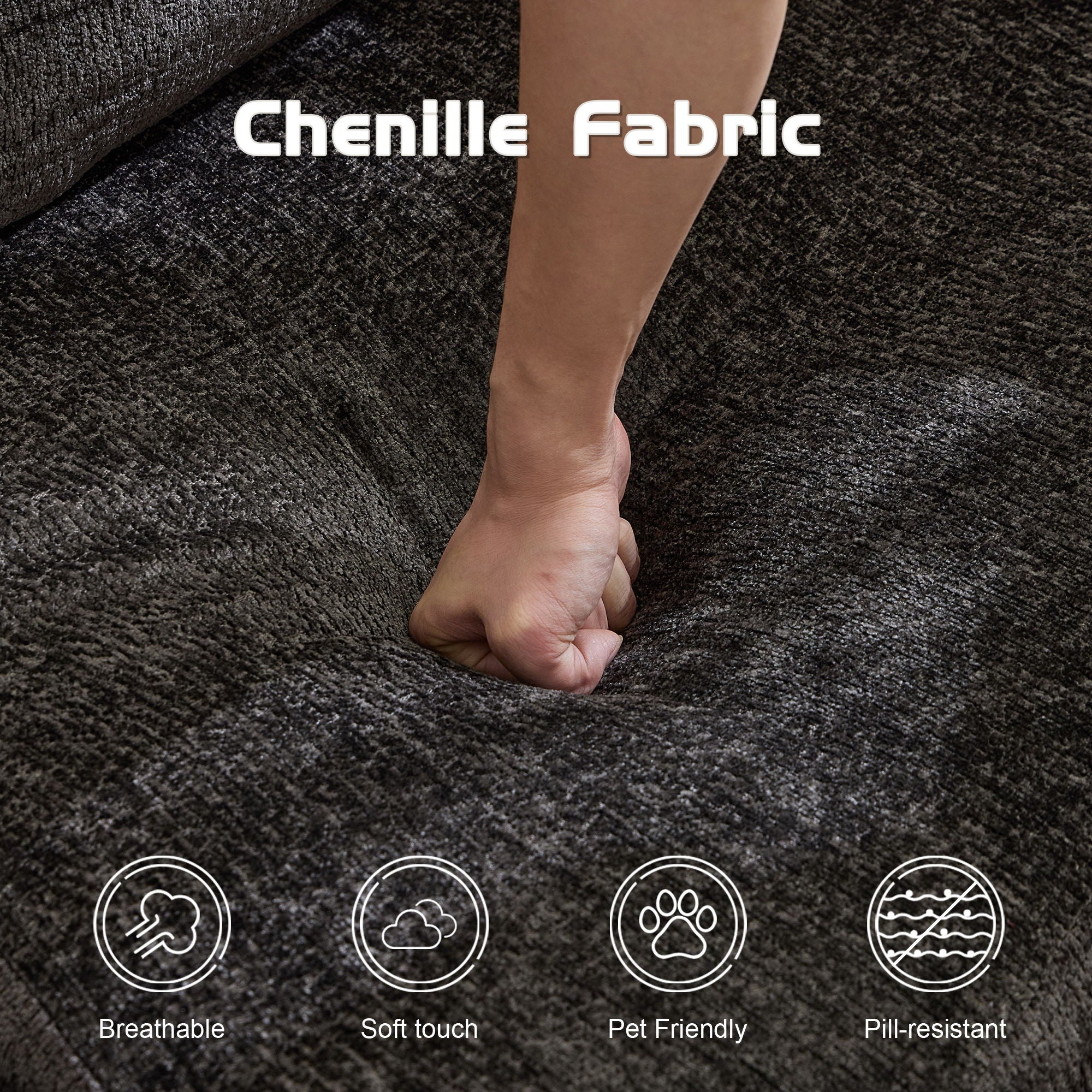 Convertible Floor Sofa Bed With Pillow Back Support Armrest