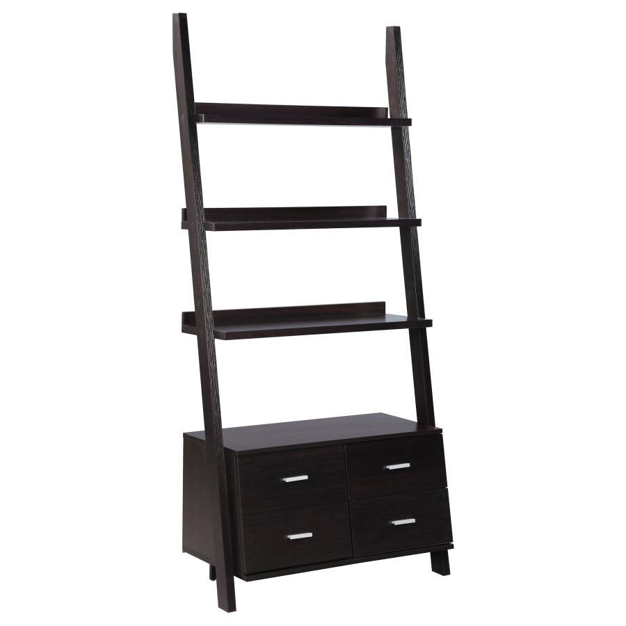 Coaster Fine Furniture Colella - 5-Shelf Storage Ladder Bookshelf - Cappuccino | Meri Furniture