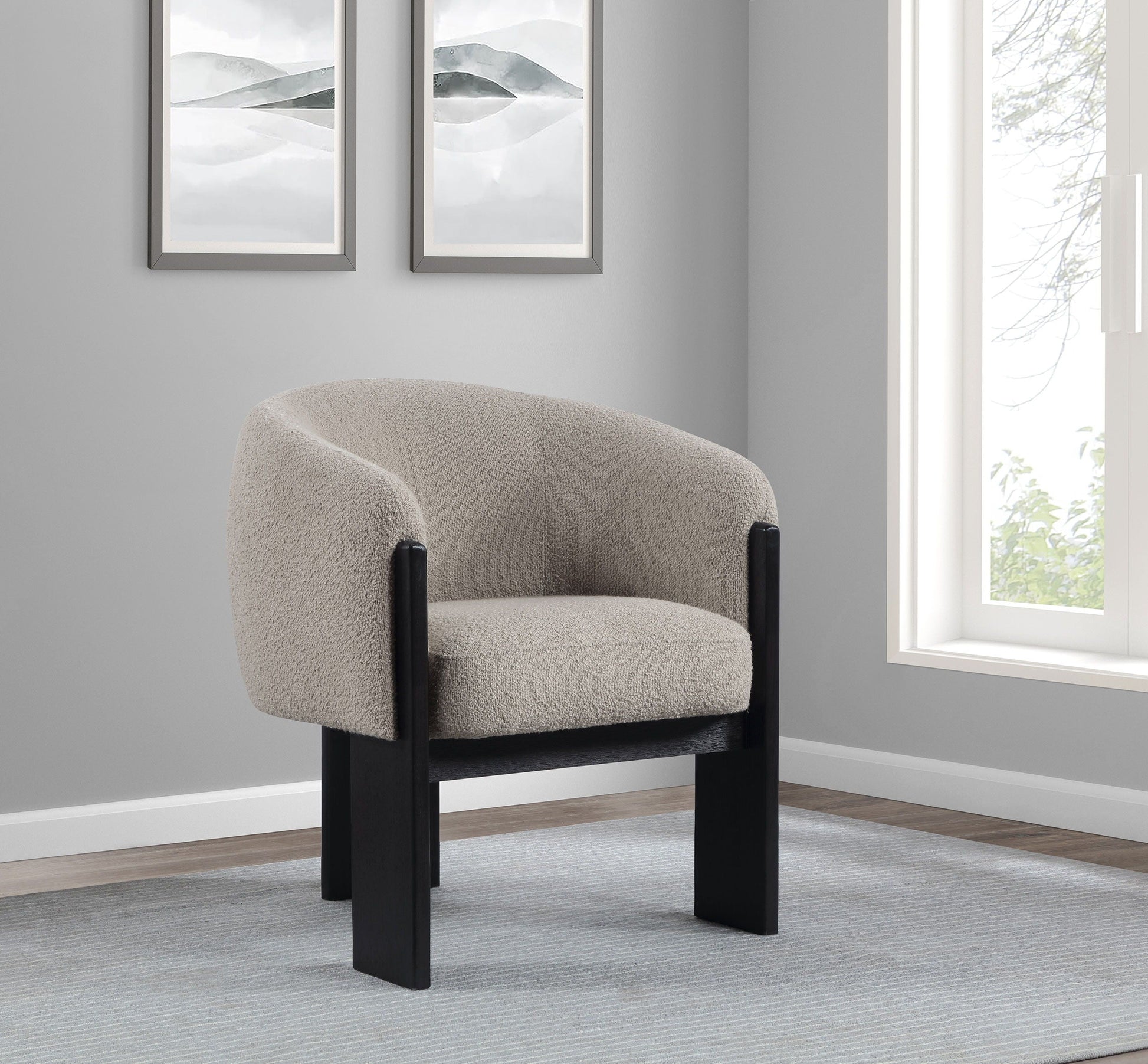 Coaster Fine Furniture Valdez - Boucle Upholstered Barrel Back Accent Chair | Meri Furniture