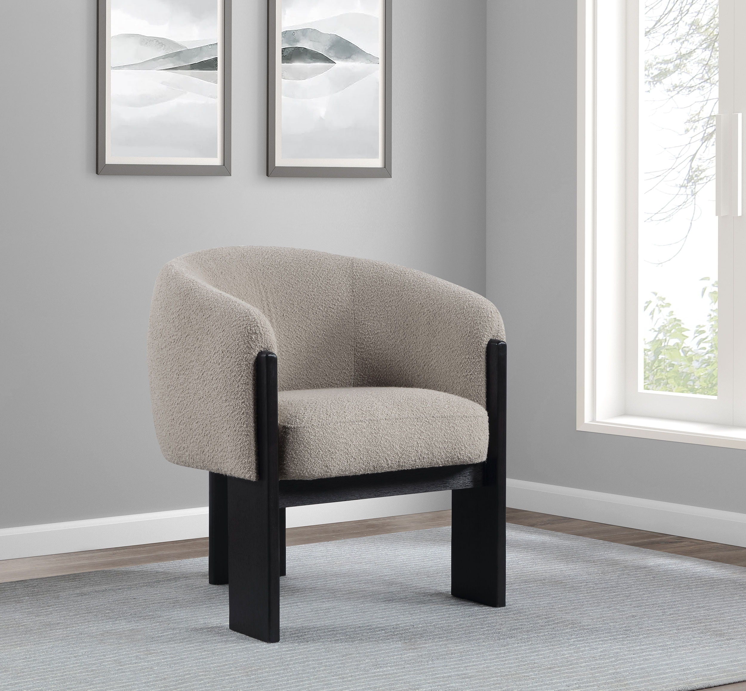 Coaster Fine Furniture Valdez - Boucle Upholstered Barrel Back Accent Chair | Meri Furniture