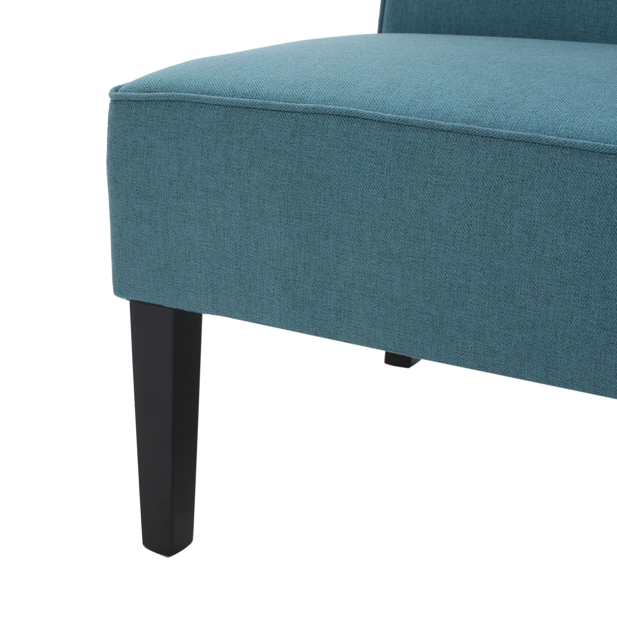 Contemporary Loveseat With Upholstered Fabric And Birch Wood Legs