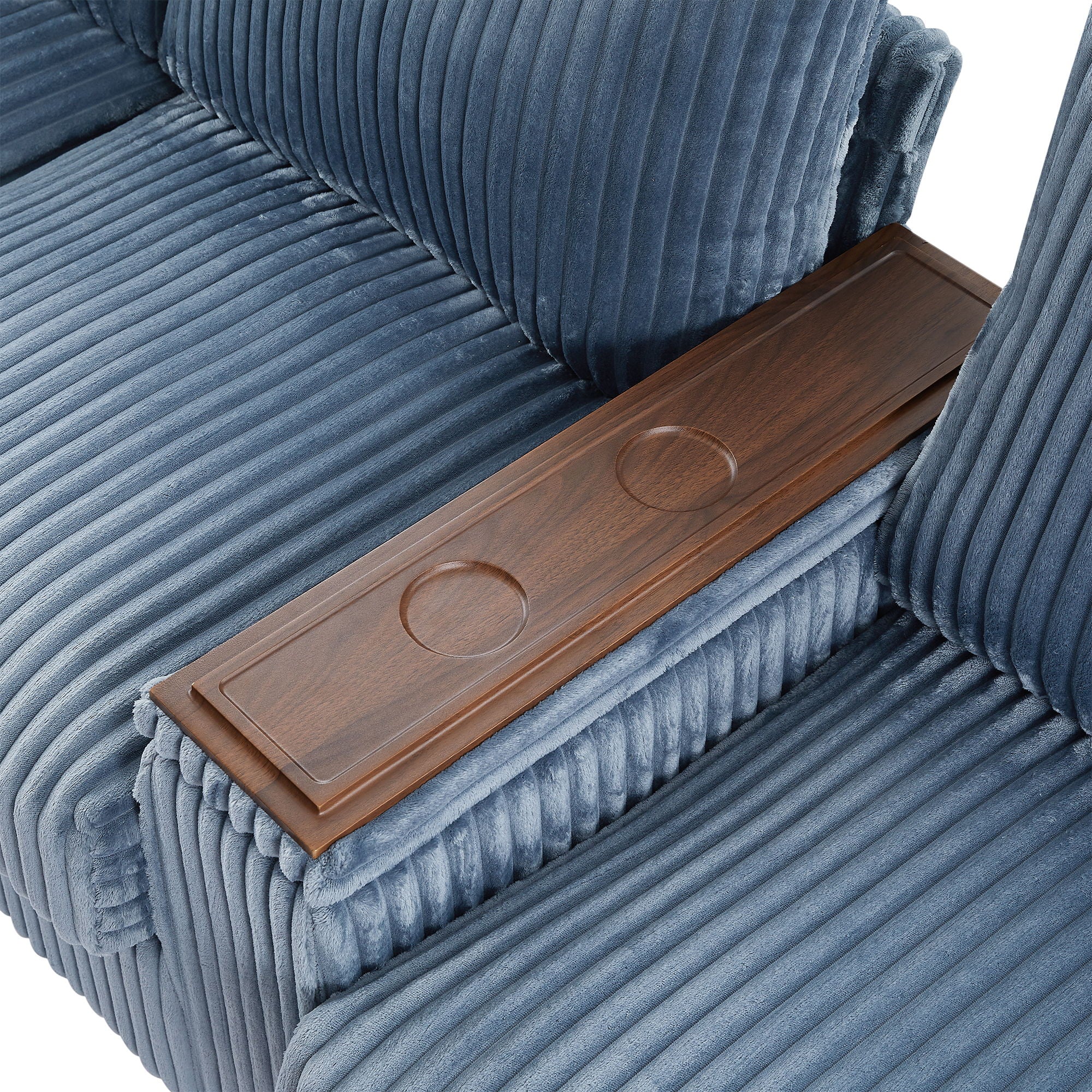 Modern 4 Seater Corduroy Sofa Couch With USB Ports And Hidden Storage