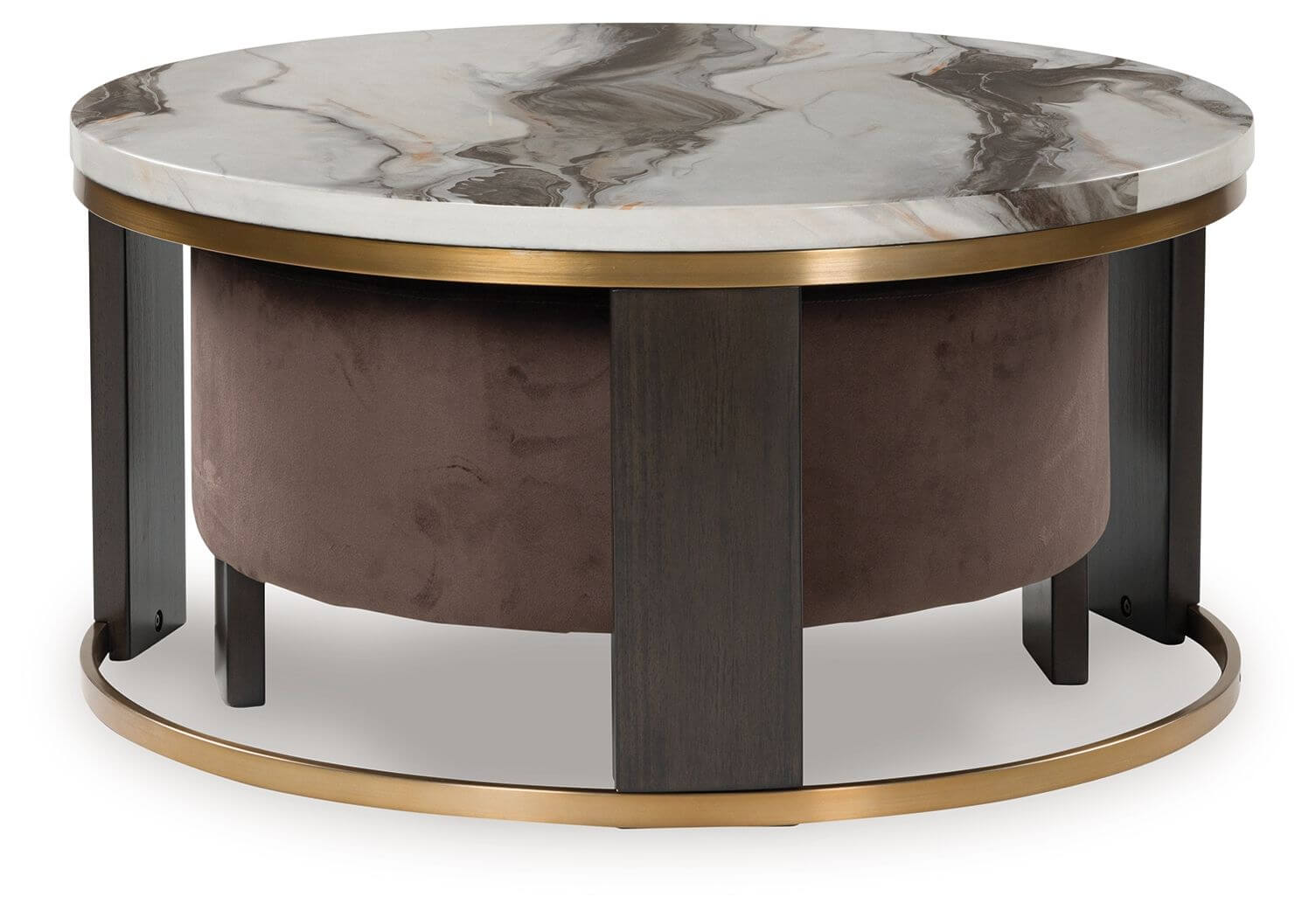 Jazmore - Nesting Cocktail Tables (Set of 2) - Brown / Brass Finish