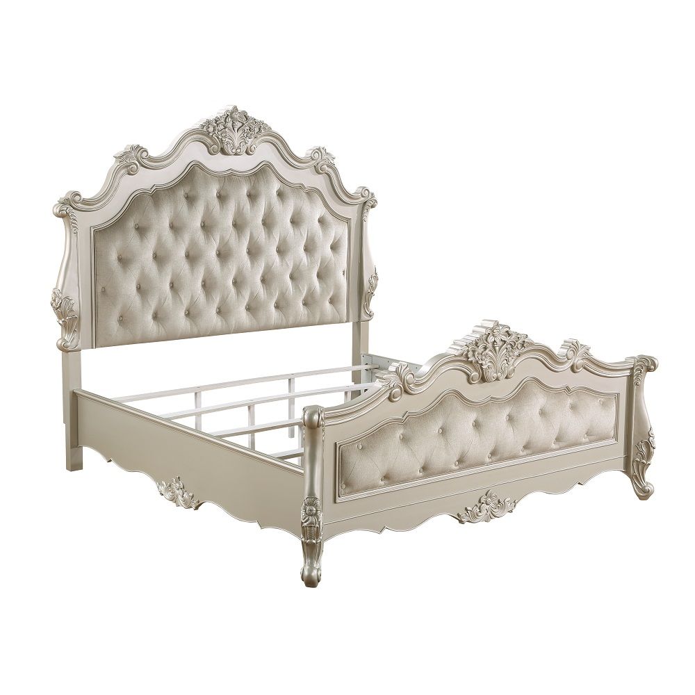ACME Exclusive Design Box Spring Required Padded Headboard & Footboard Button Tufted Drawer: Dovetail, Full Extension, Metal Side Glide, Safety Stop Included | Meri Furniture