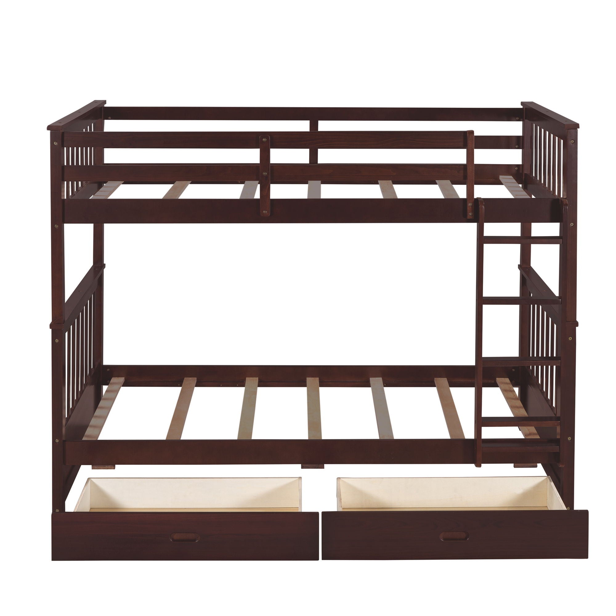 Bunk Bed With Ladders And 2 Storage Drawers