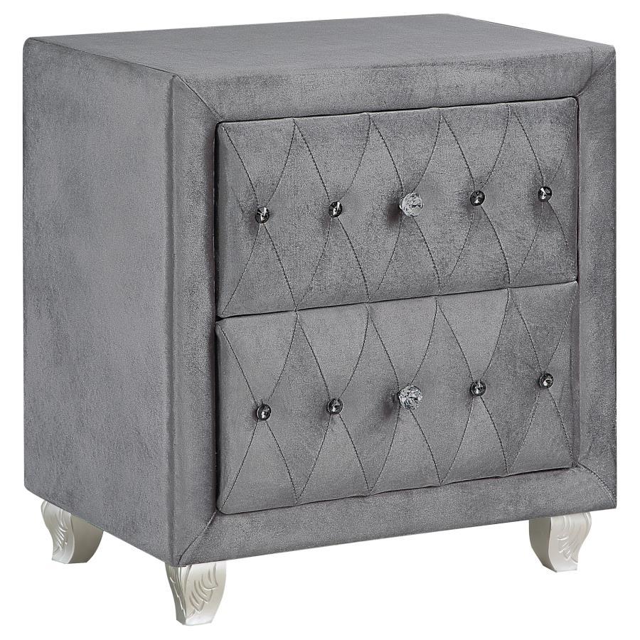 Coaster Fine Furniture Deanna - Upholstered 2-Drawer Nightstand | Meri Furniture