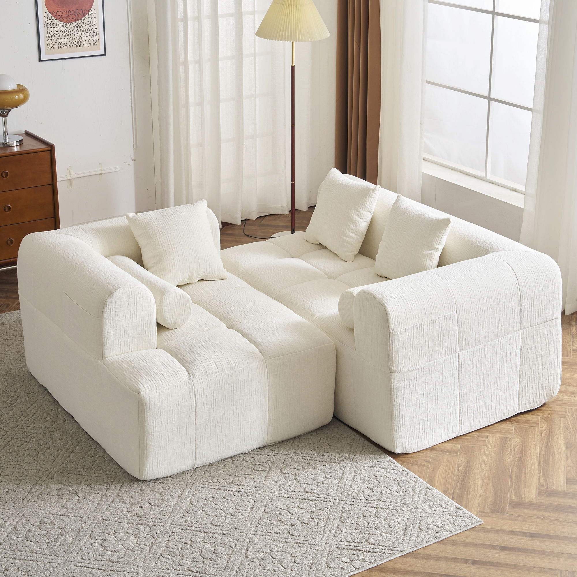 Sectional Free Combined Sofa With 2 Side Pockets