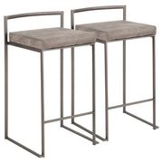 Fuji - Contemporary Stackable Counter Stool (Set of 2) - Antique / Stone