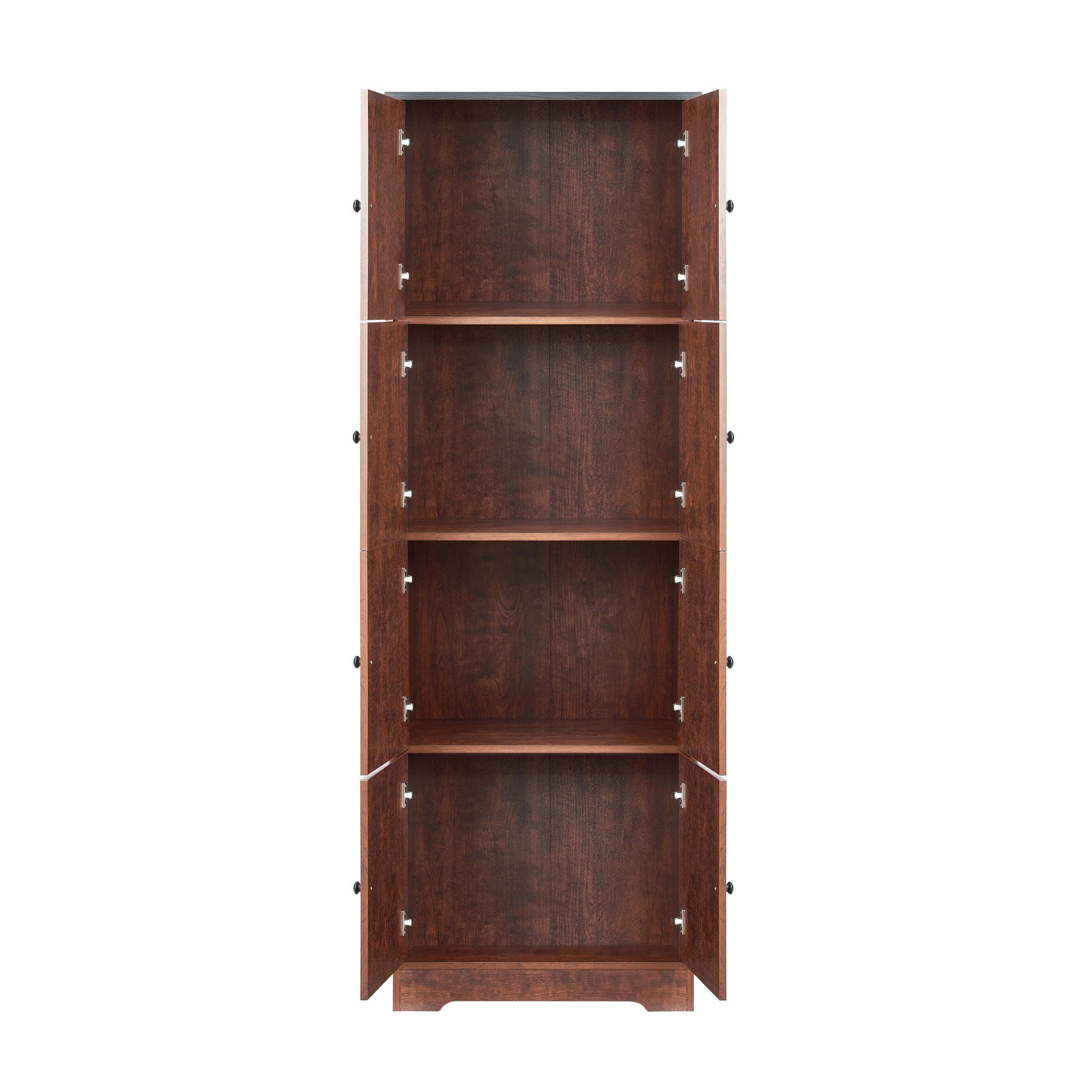 Tall Storage Cabinet With 8 Doors And 4 Shelves, Wall Storage Cabinet For Living Room, Kitchen, Office, Bedroom, Bathroom