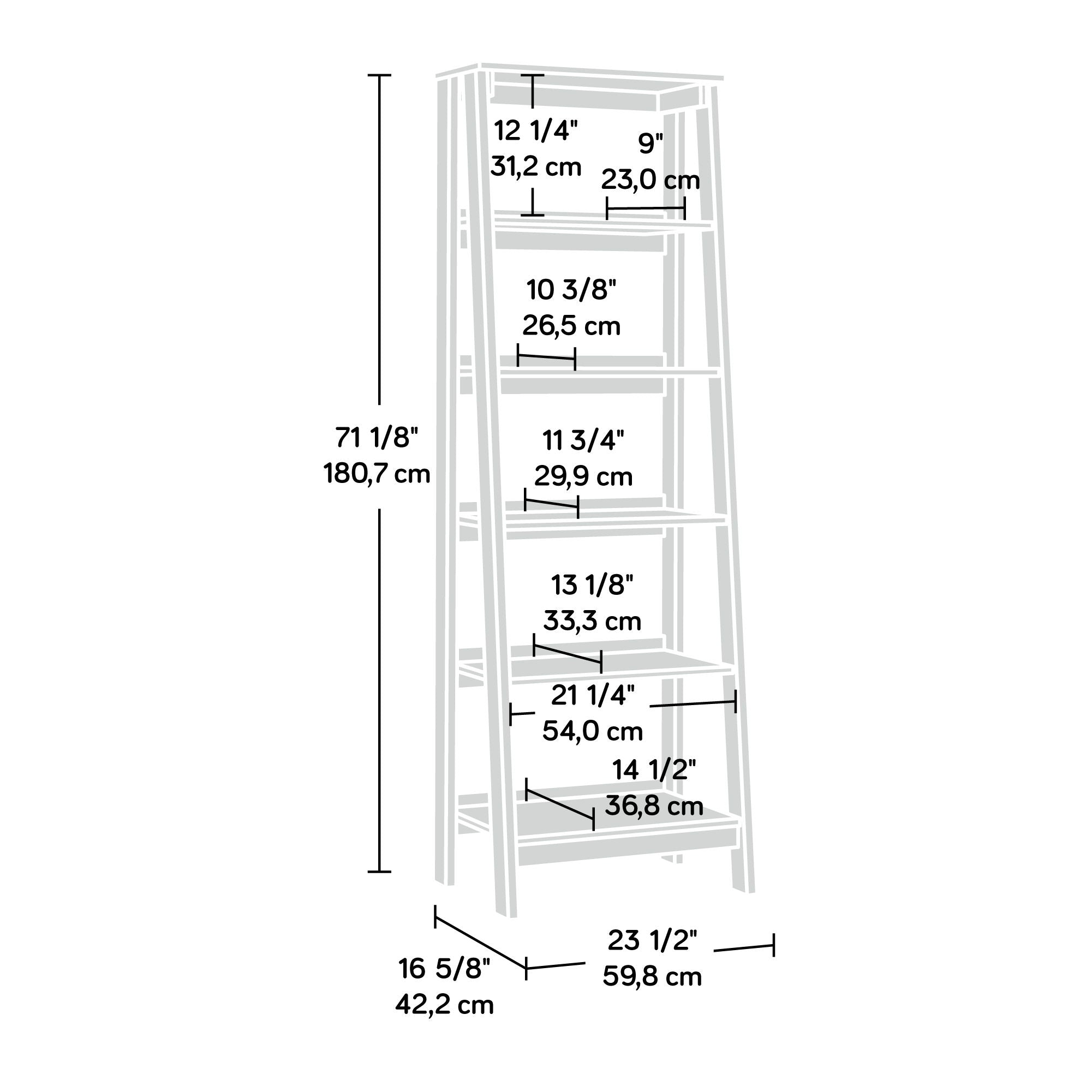 5-Shelf Open Display Bookcase in Mystic Oak