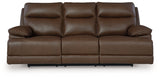 Vonryan - Tobacco - Power Reclining Sofa With Adj Headrest