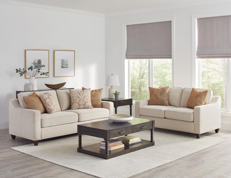 Coaster Fine Furniture Christine - Upholstered Sloped Arm Sofa Set | Meri Furniture