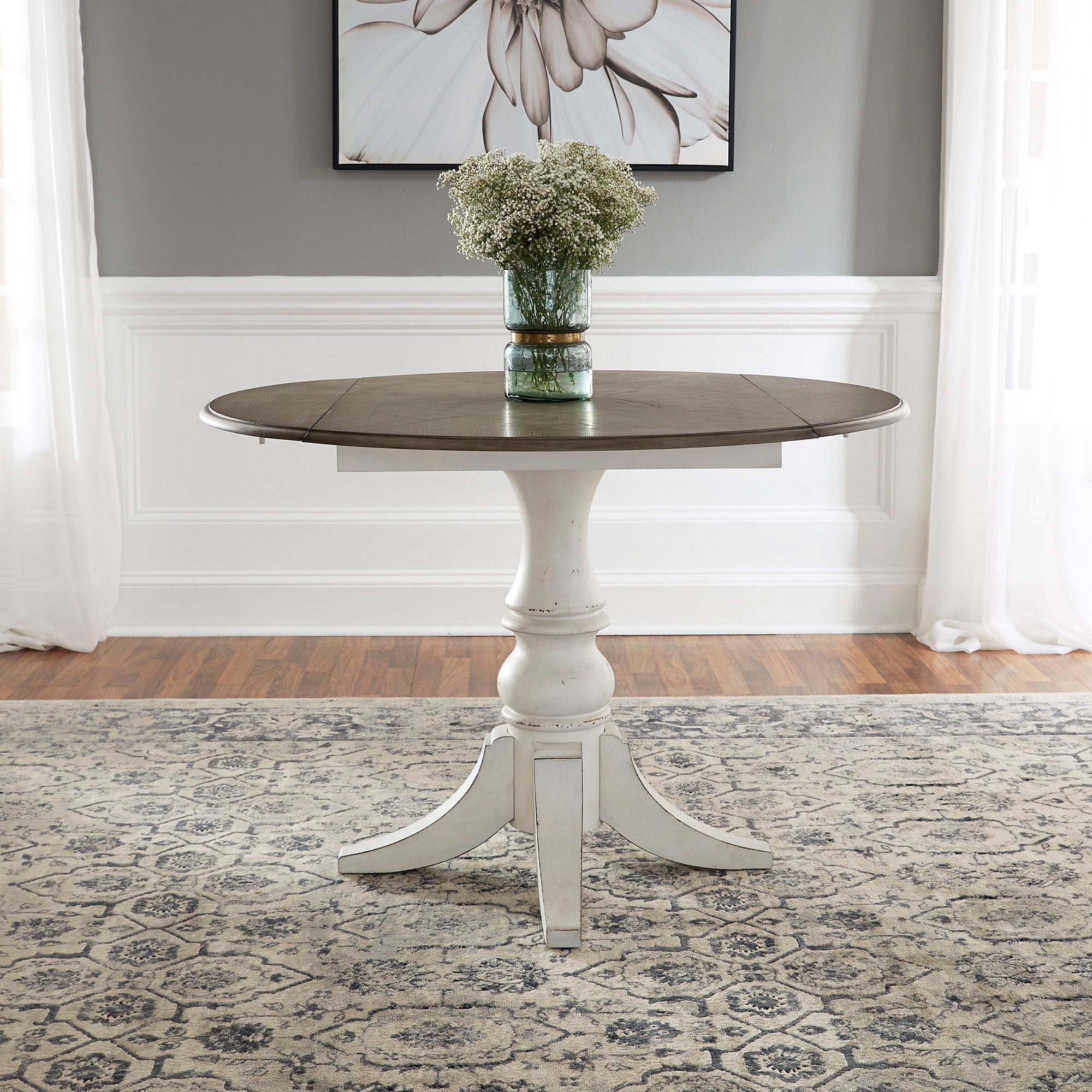 Liberty Furniture Magnolia Manor - Drop Leaf Table - White | Meri Furniture
