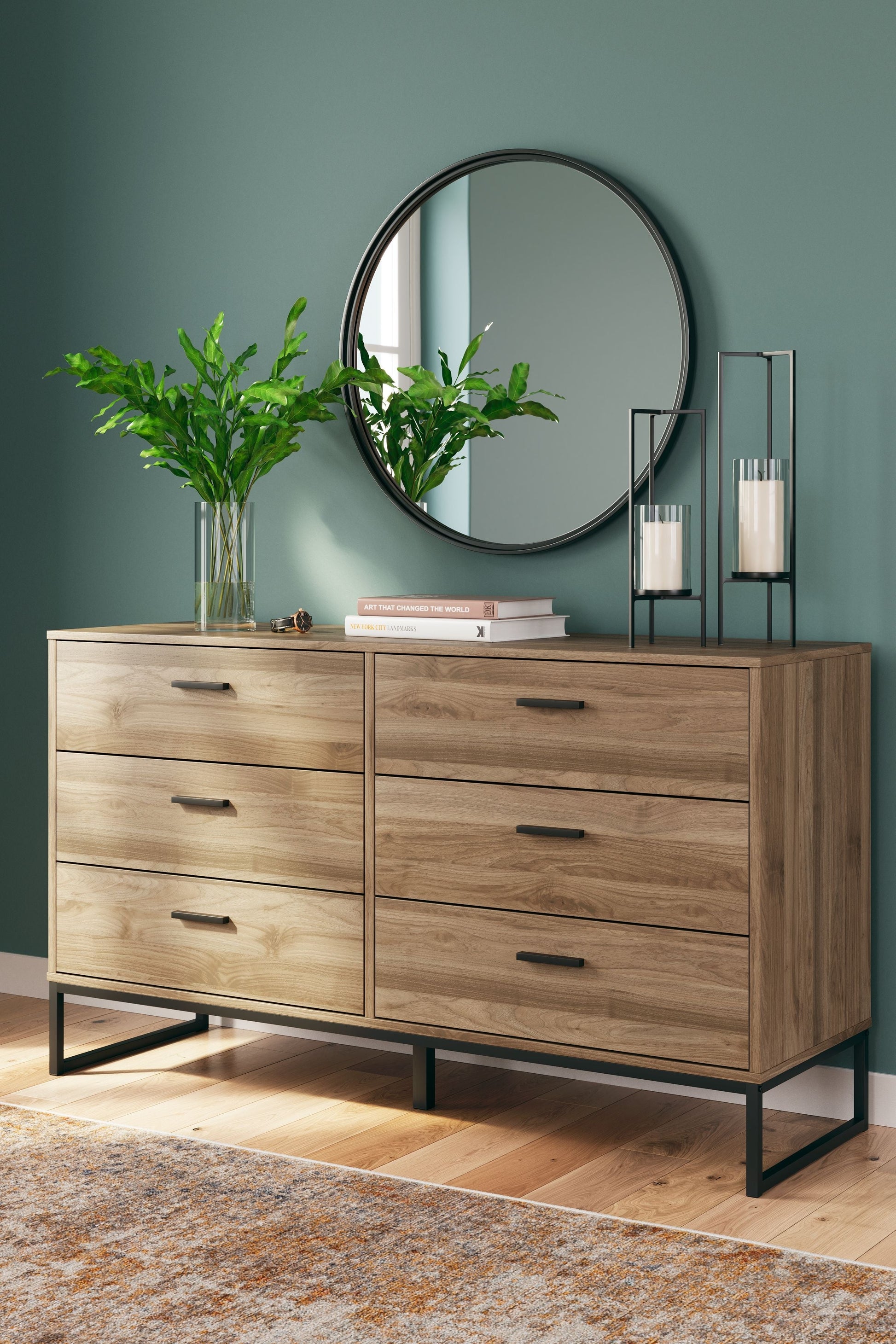 Signature Design by Ashley® Deanlow - Honey - Six Drawer Dresser | Meri Furniture