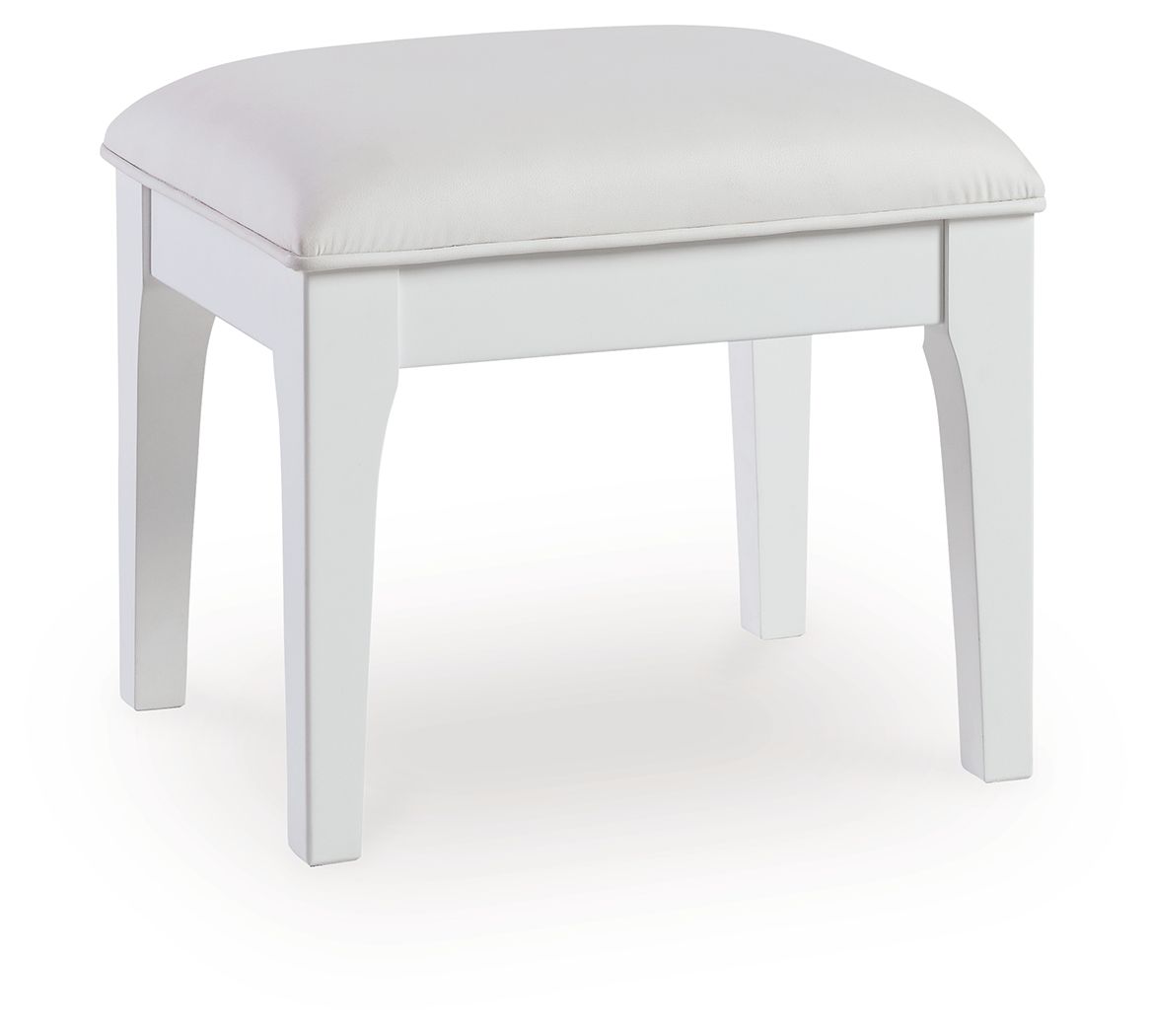 Signature Design by Ashley® Chalanna - White - Vanity Stool | Meri Furniture