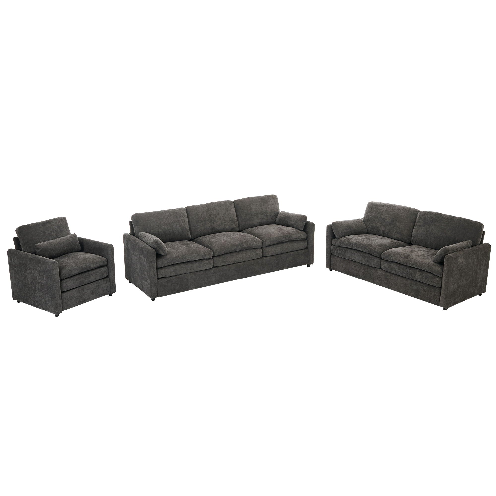 Cozy Upholstered Sofa Set For Living Room